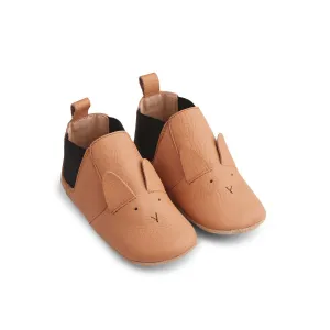 Edith Leather Slippers - Rabbit tuscany rose