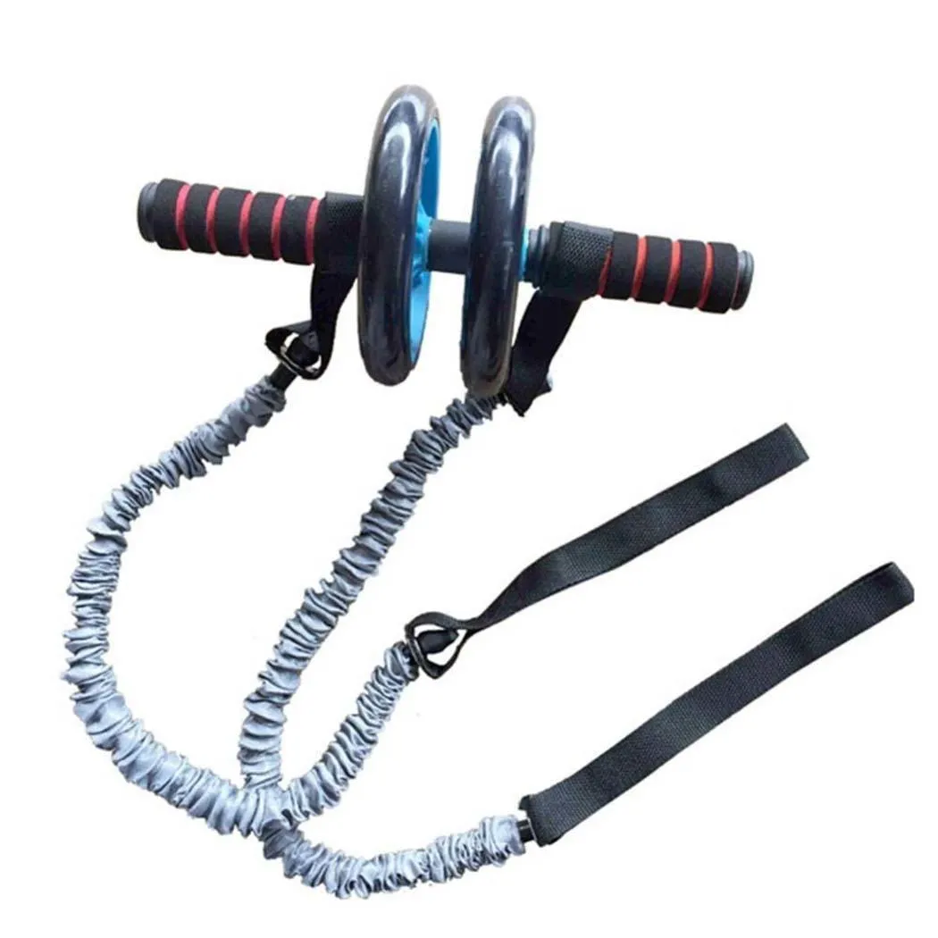 Exercise Trainer Belly Wheel Roller Elastic Resistance