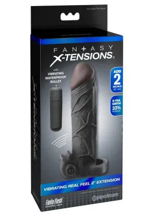 Fantasy X-Tensions Vibrating Real Feel 2in Extension Sleeve