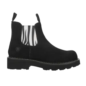 Fatbaby Twin Gore Zebra Round Toe Chelsea Boots