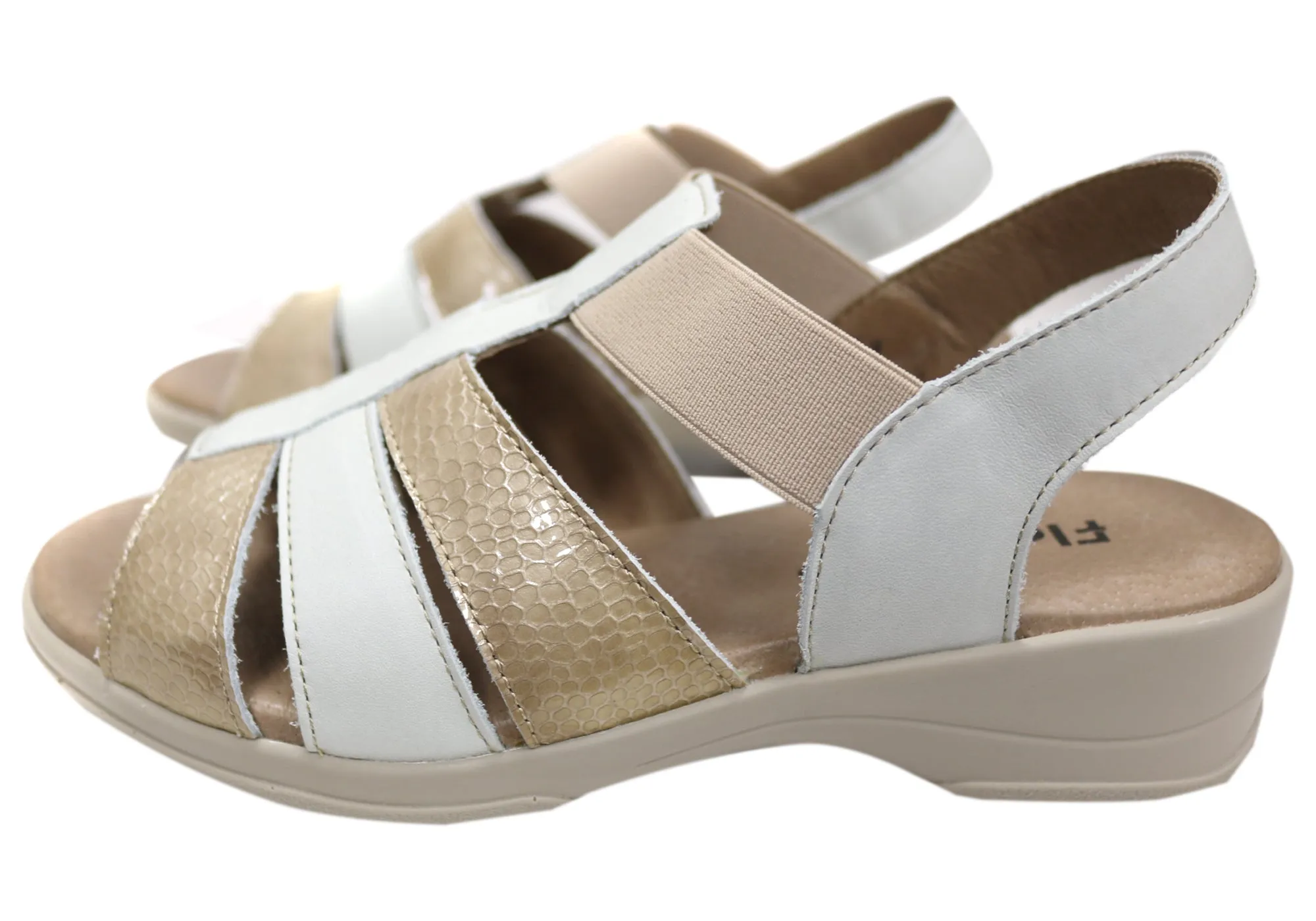 Flex & Go Azara Womens Comfortable Leather Sandals Made In Portugal