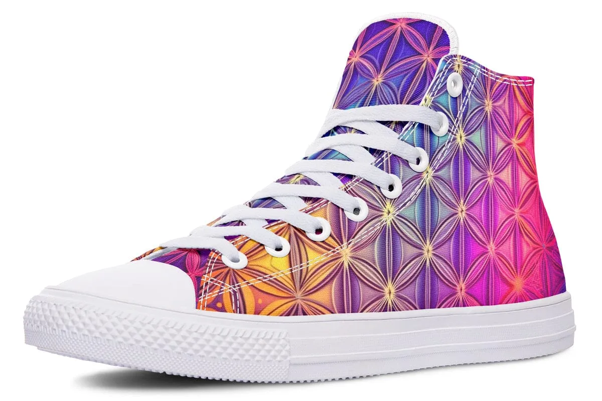 Flower Life Purp High Top Shoes