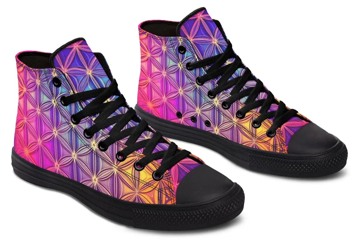 Flower Life Purp High Top Shoes