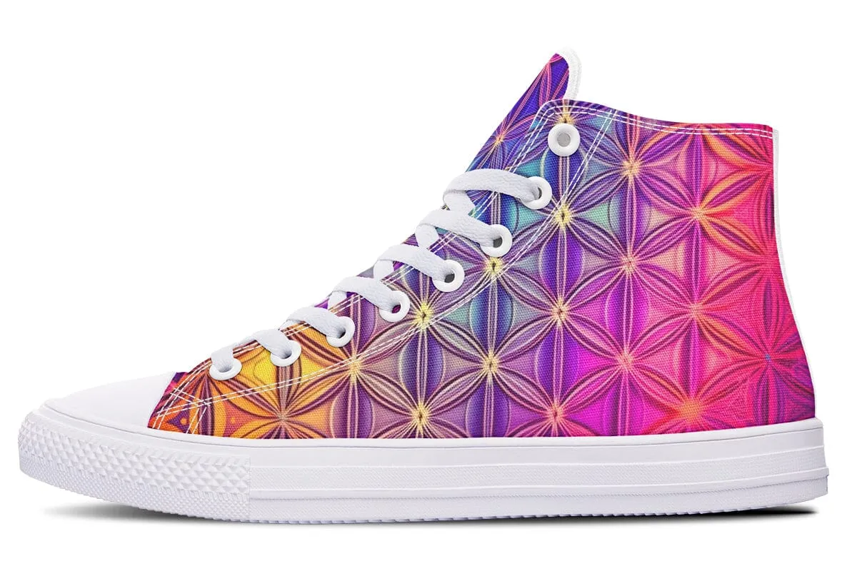 Flower Life Purp High Top Shoes