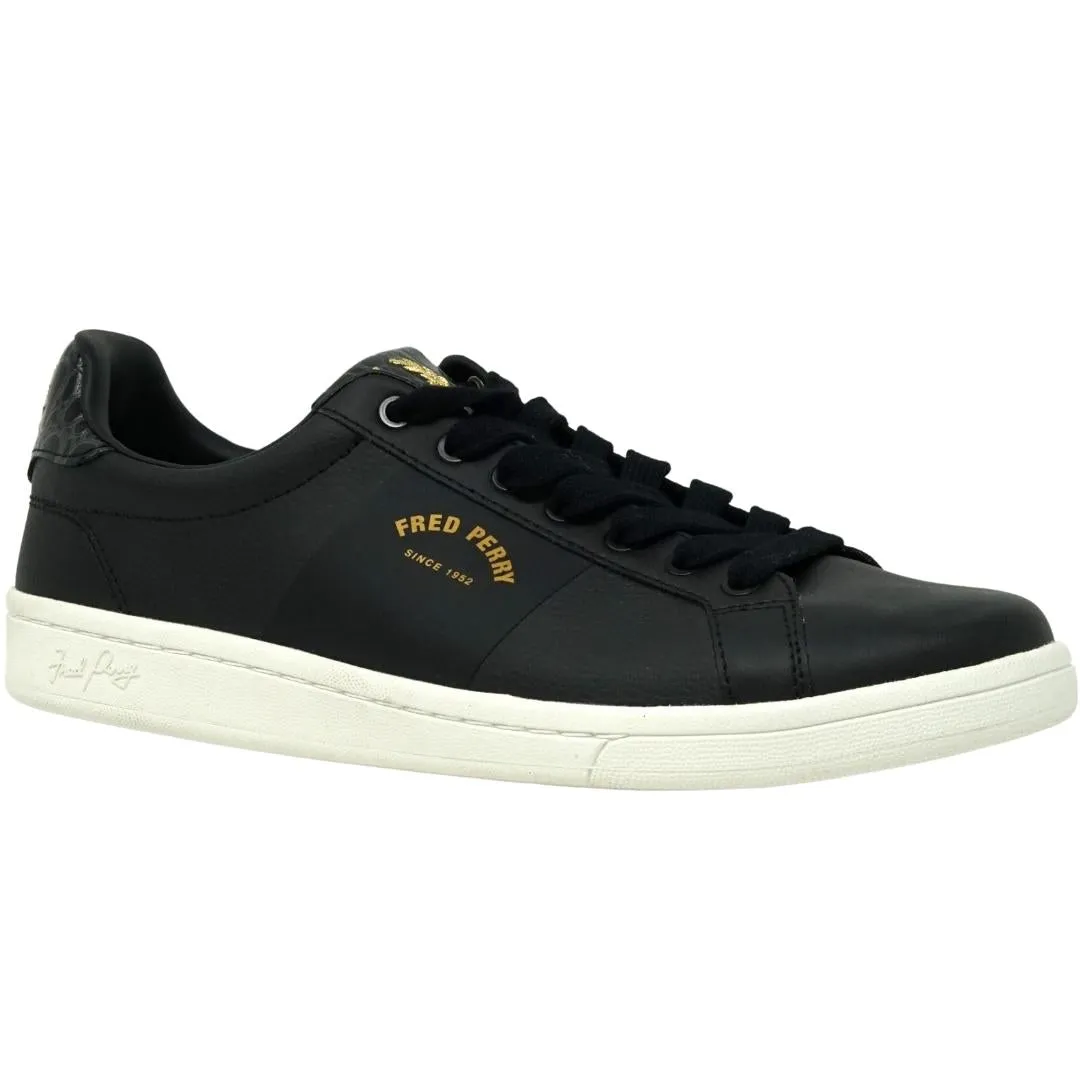 Fred Perry B1271 102 Black Leather Trainers