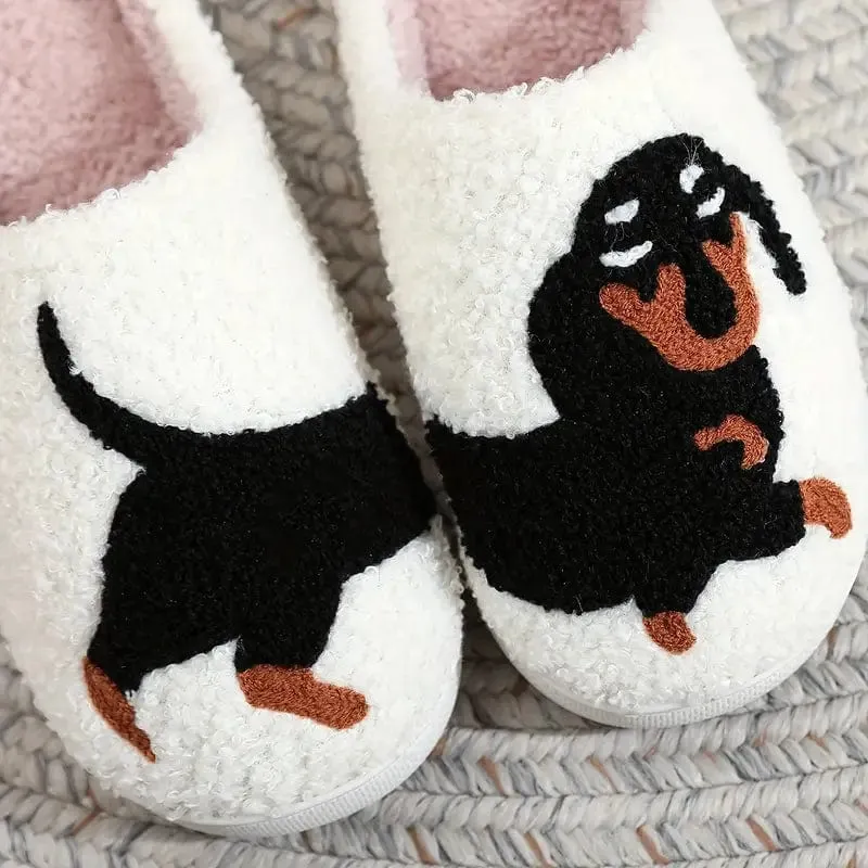 Fuzzy Dachshund Slippers