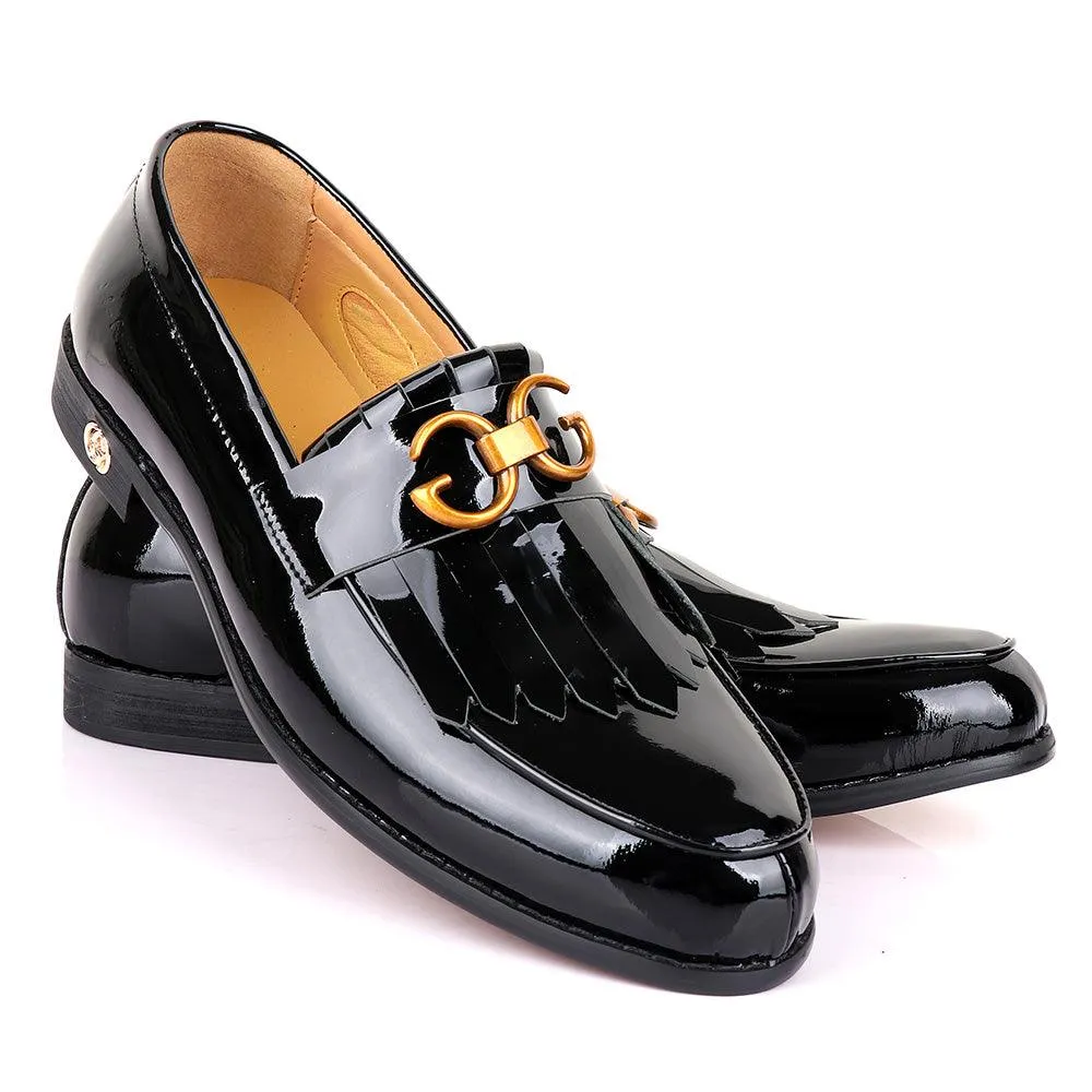 GC Luxury Crown Lashes Black Wetlips Leather Shoes