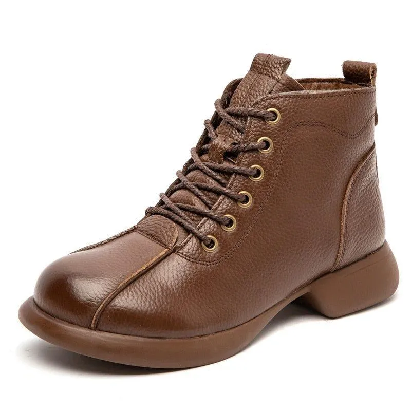 GCSPO00 Ankle Boot - Women's Casual Shoes - Brown Leather