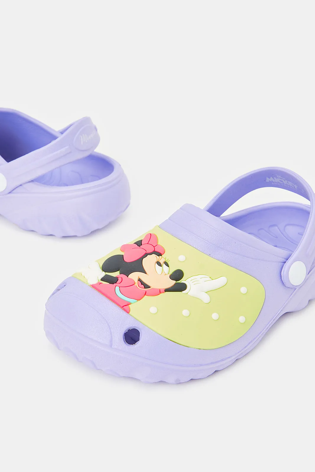 Girls Lilac Minnie Mouse Clogs