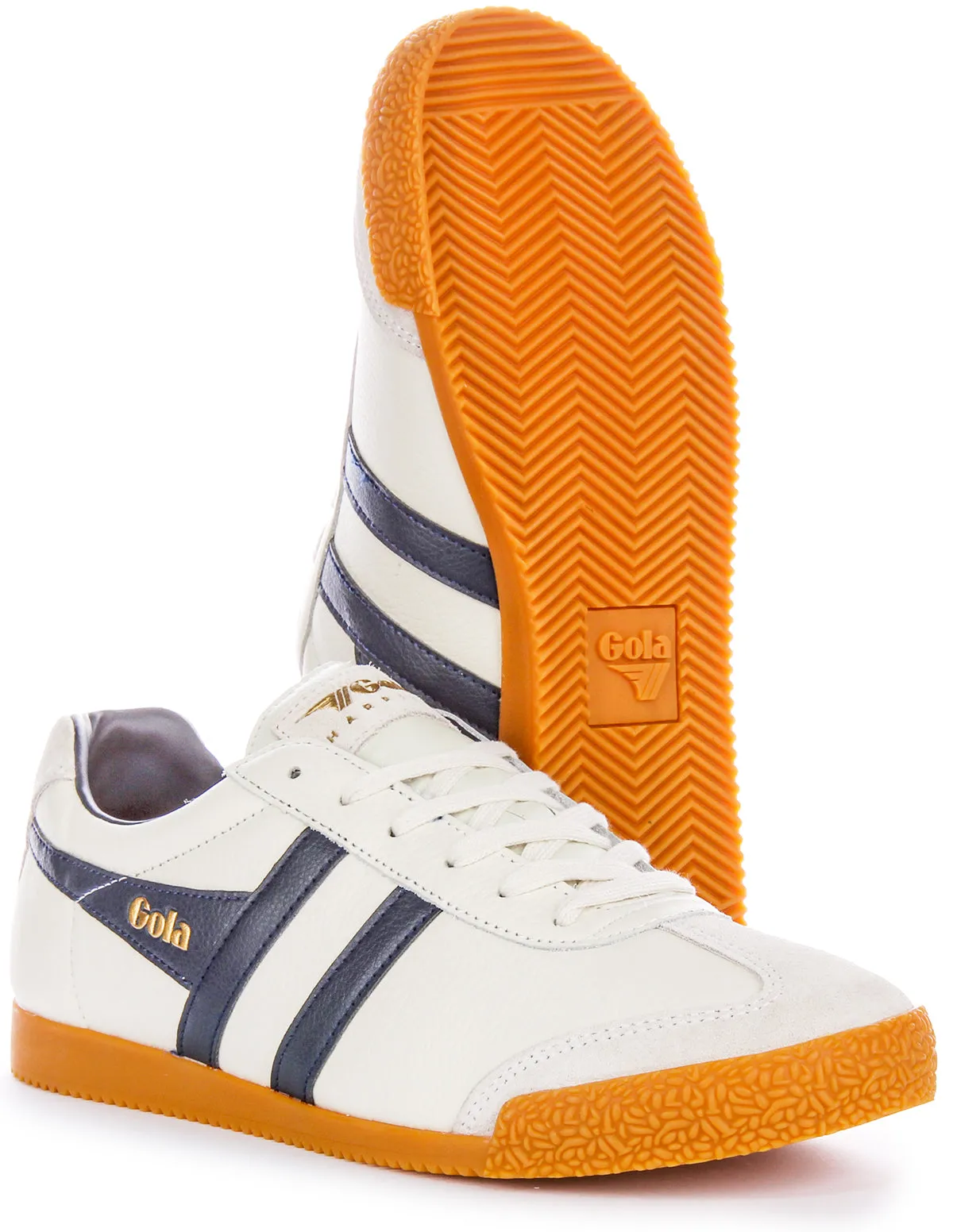 Gola Classics Harrier Leather In Offwhite Blu For Men