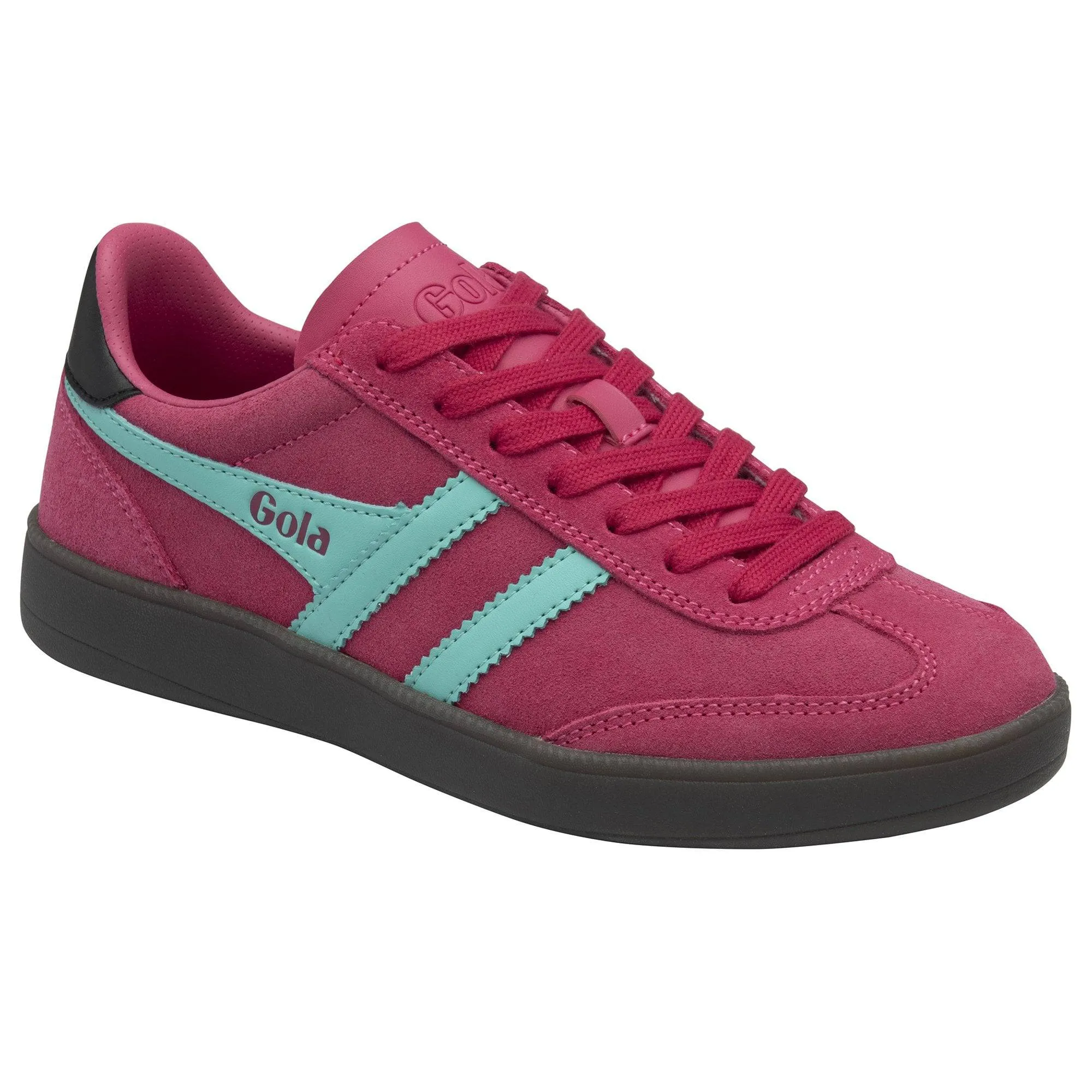 Gola Viper Ladies Fuchsia/Sea Mist/Black/Dk.Gum Suede Lace Up Trainers