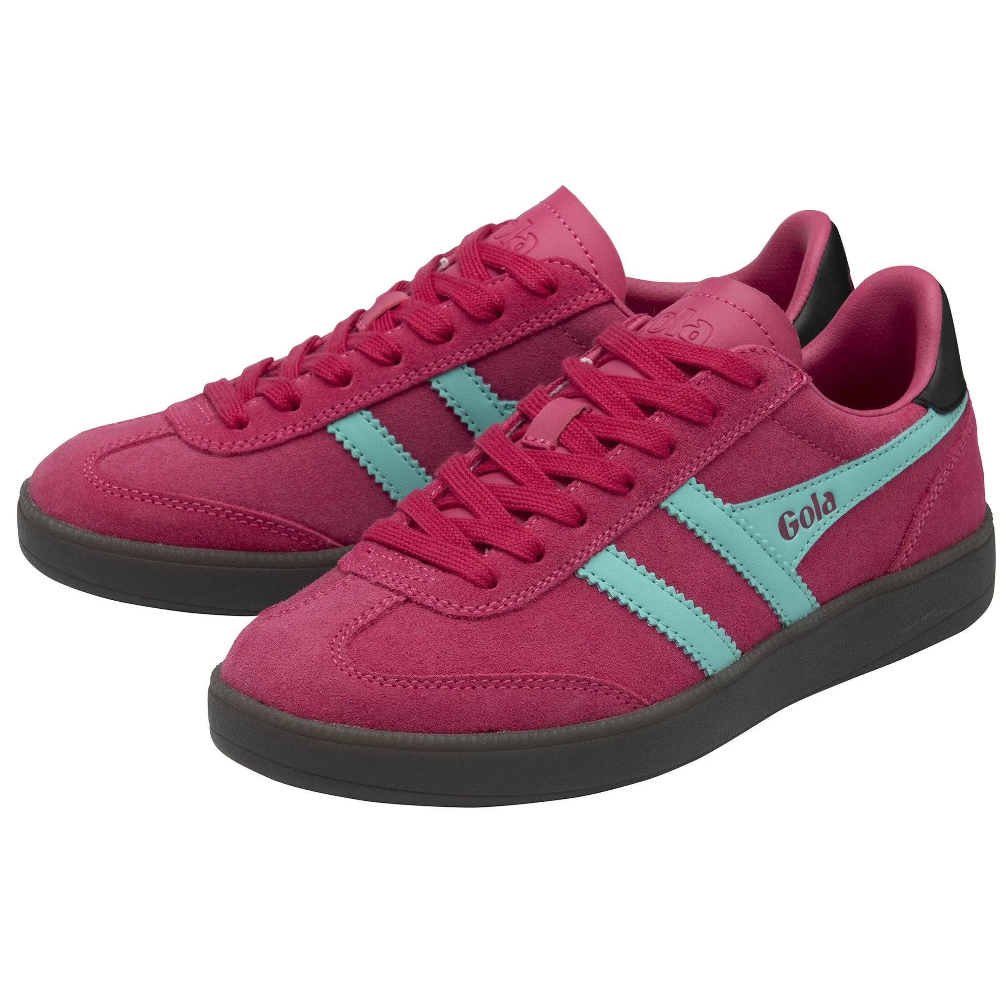 Gola Viper Ladies Fuchsia/Sea Mist/Black/Dk.Gum Suede Lace Up Trainers