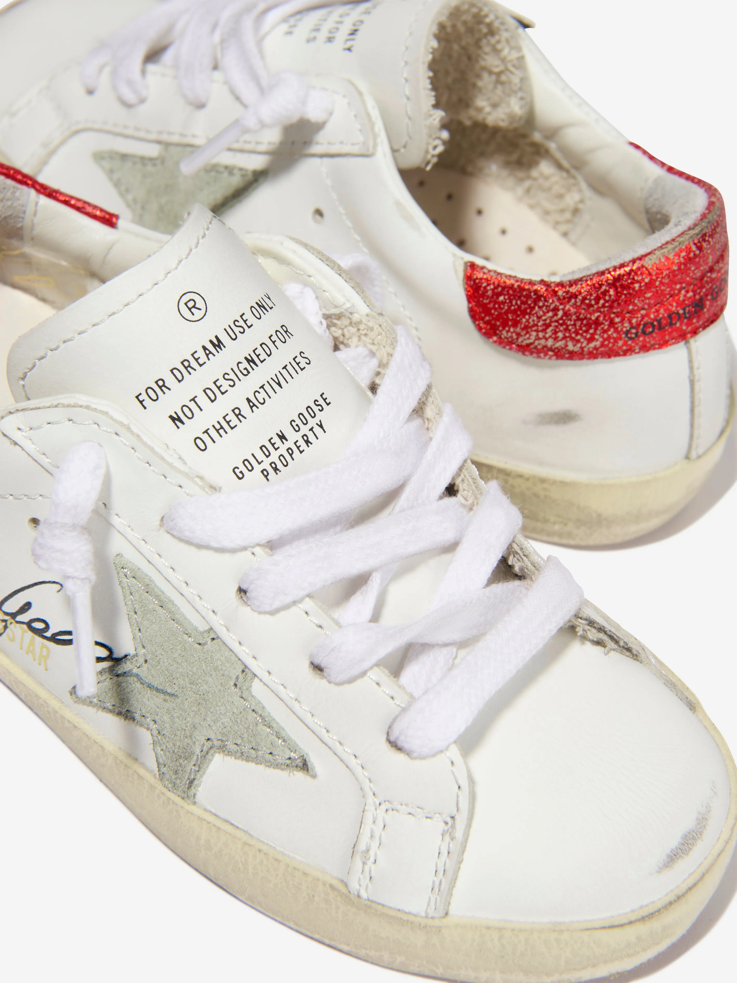 Golden Goose Kids Leather And Suede Superstar Vintage Trainers