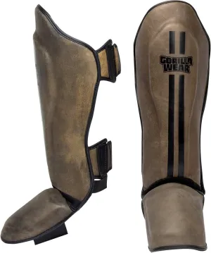 Gorilla Wear Yeso Shin Guards - Vintage Brown