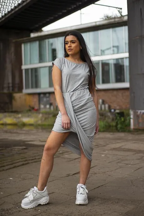 Grey Ruffle Top and Skirt Co-ord