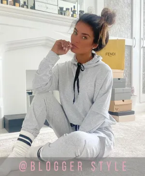 Grey Utility Pocket Drawstring Loungewear Set