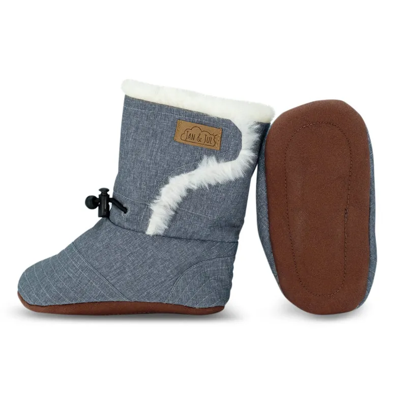 Heather Grey Stay Put Winter Booties