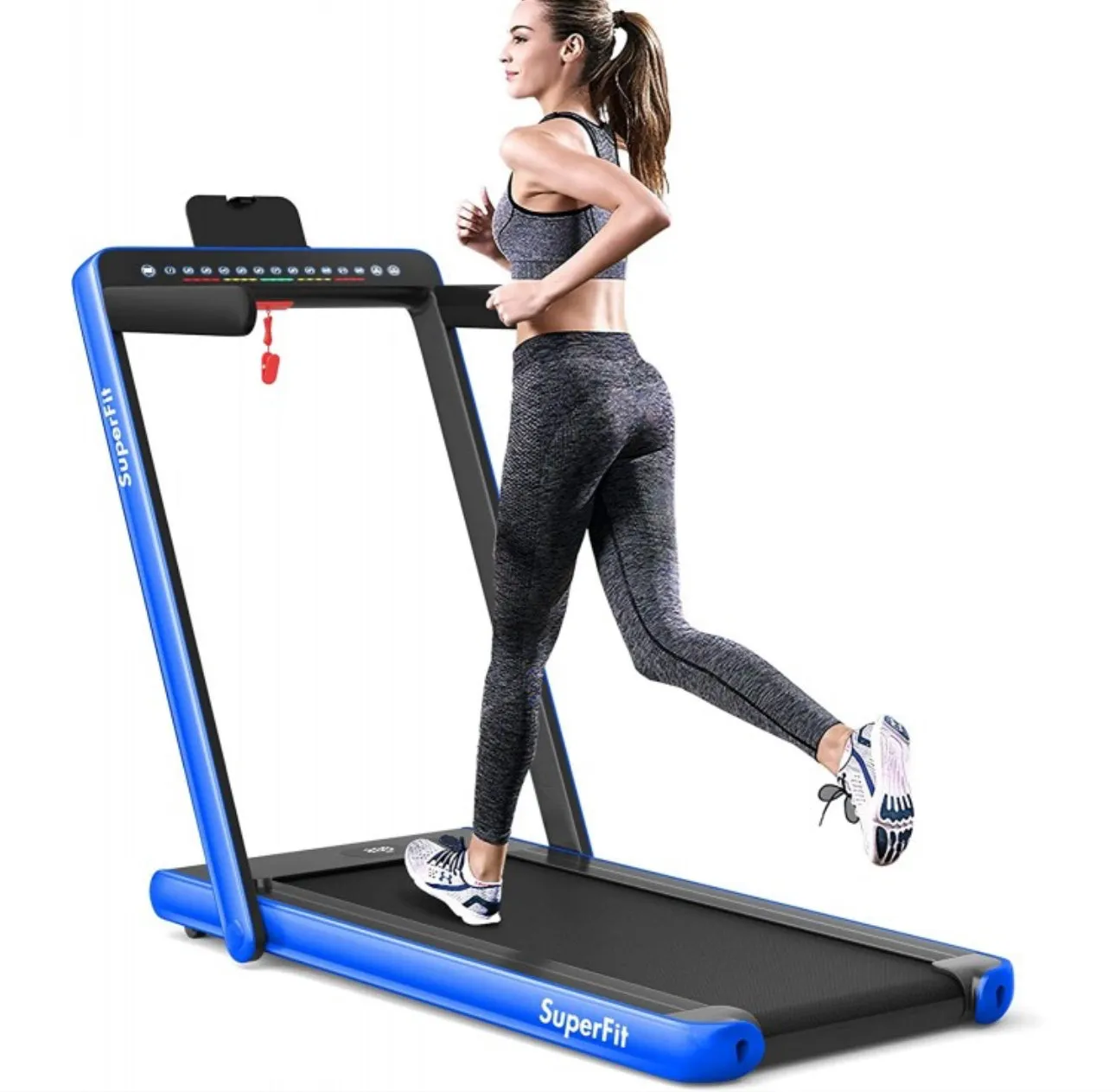 Heavy Duty Modern 2.25HP 2-in-1 Foldable Walking Pad Treadmill With Dual Display | App Control | Space Saver | Quiet Motor | High Performance Speaker | Remote Control