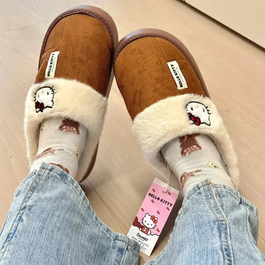 Hello Kitty Fuzzy Winter Slippers