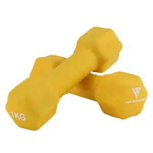 Hit Fitness Neoprene Studio Dumbbells | 1kg Pair