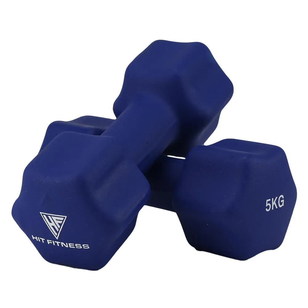 Hit Fitness Neoprene Studio Dumbbells | 5kg Pair