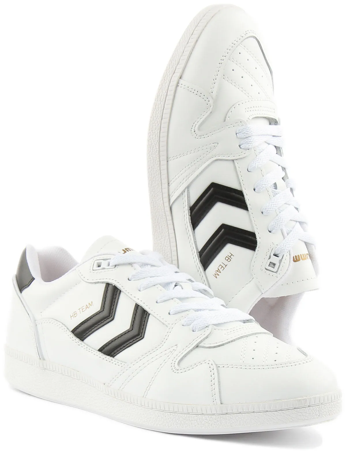 Hummel HB Team Retro Trainers In White Black For Men