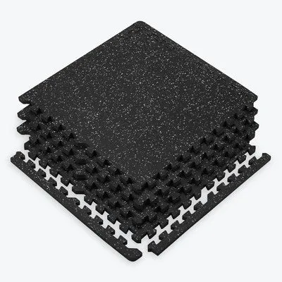 Ignite by SPRI Rubber Interlocking Mat - Black (19mm)