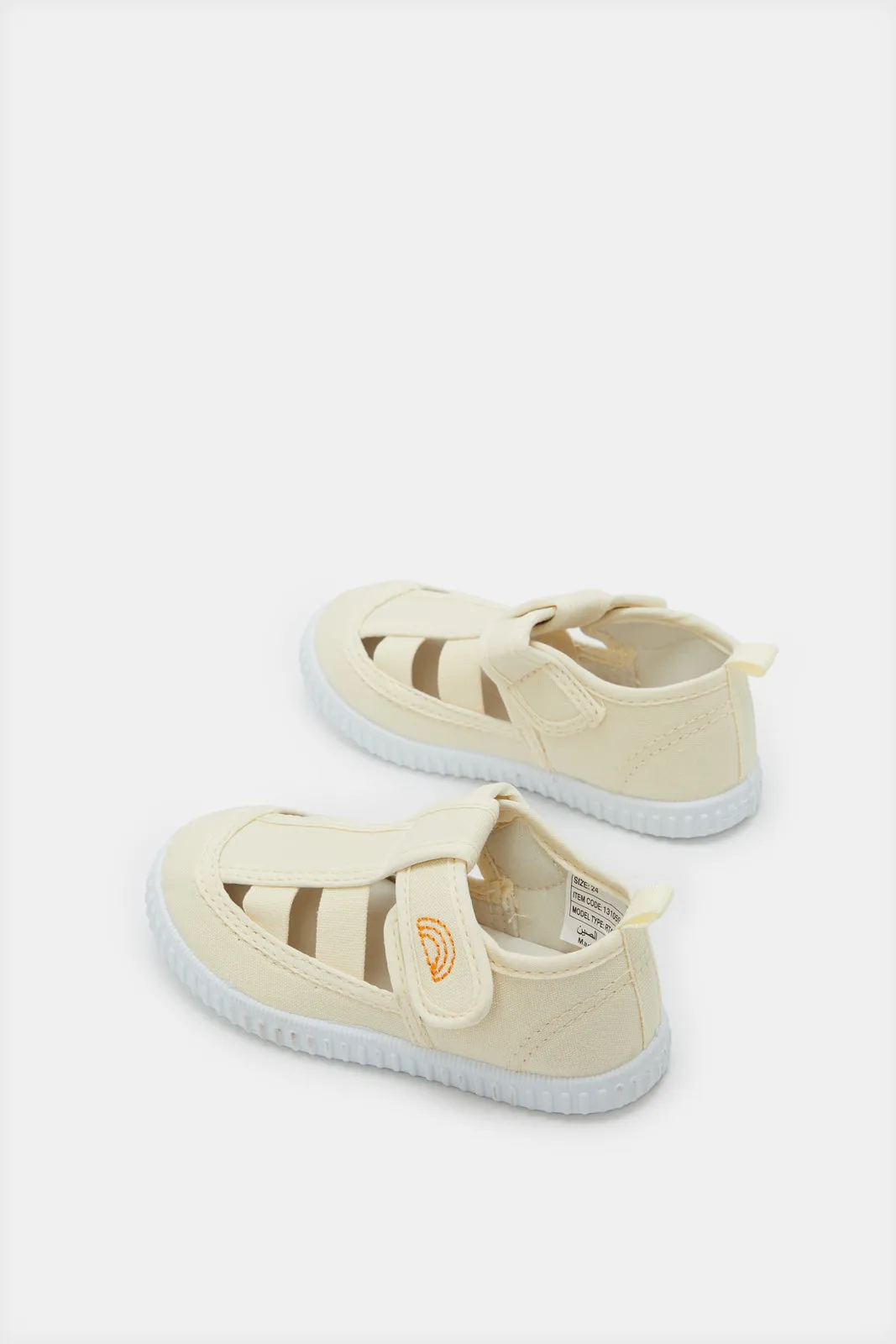 Infant Boys Cream Strap Sandals