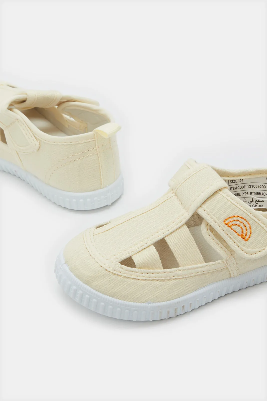 Infant Boys Cream Strap Sandals