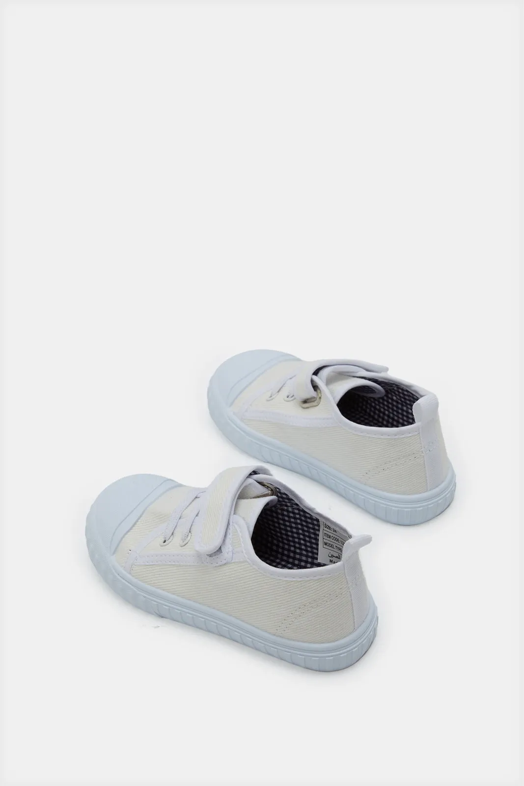 Infant Boys White Velcro Strap Sneakers