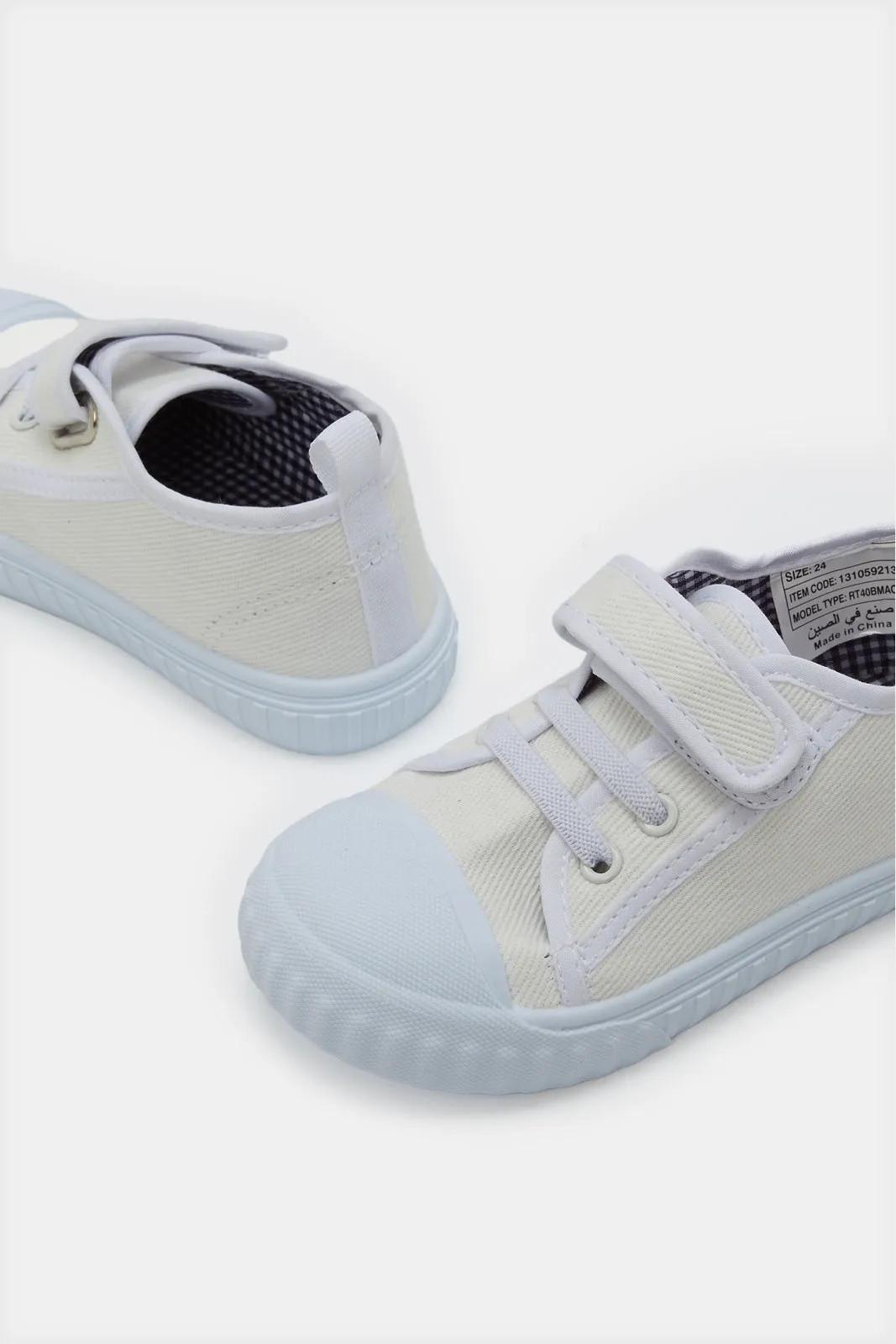 Infant Boys White Velcro Strap Sneakers