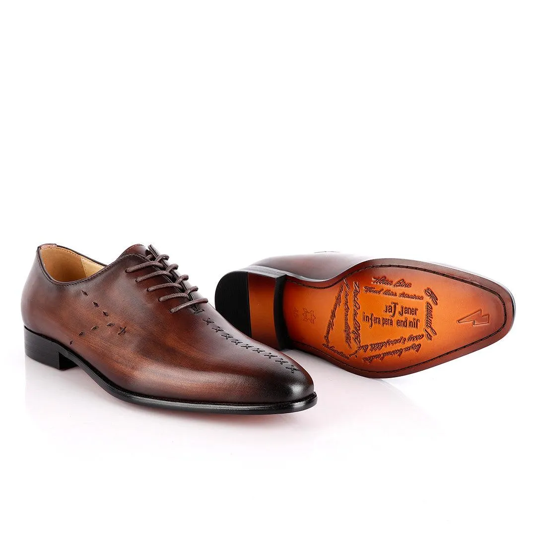 Jat Janer Plain Stiches Laceup Coffee Brogue Shoe