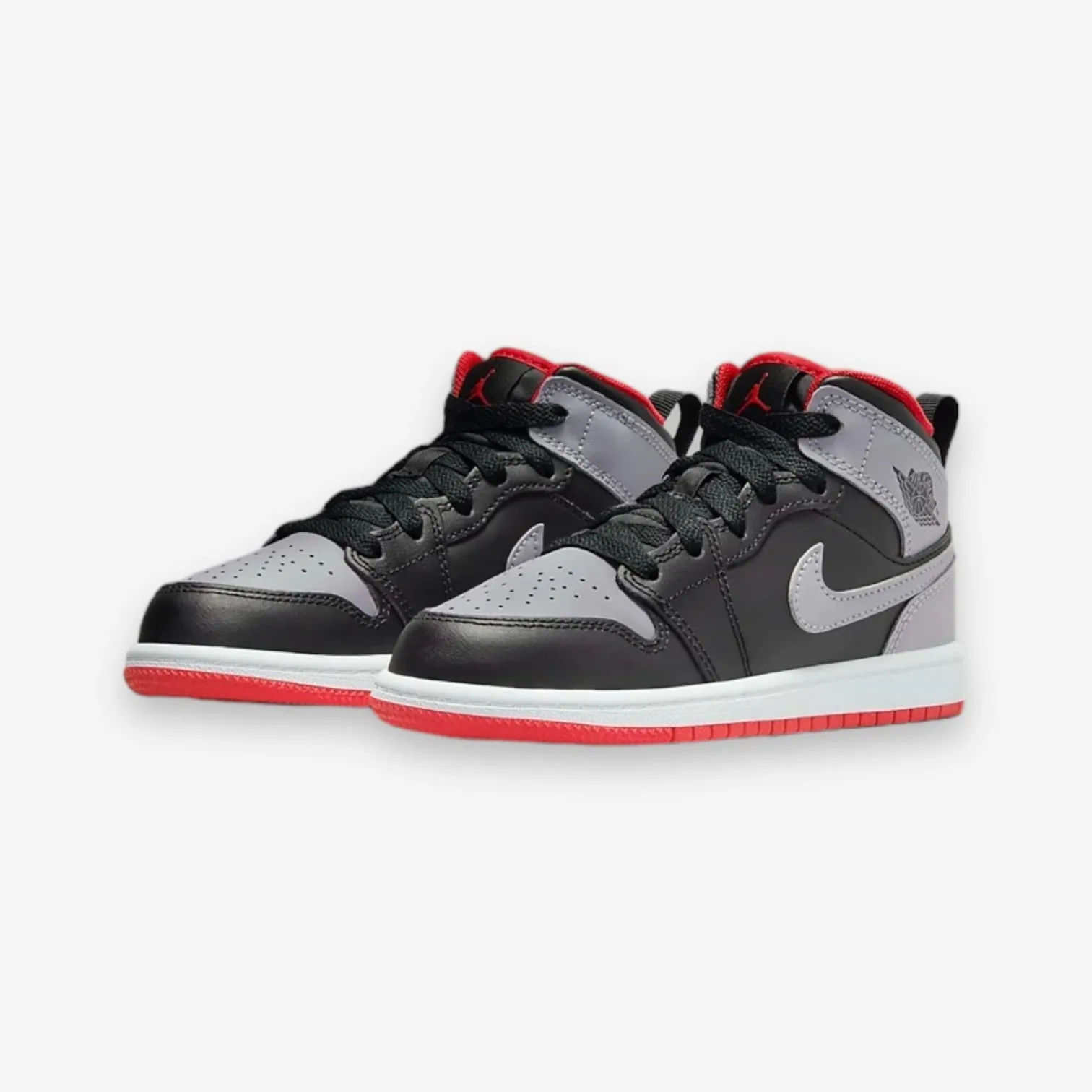 Jordan 1 Mid PS Black Cement Grey Fire Red Pre School DQ8424-006