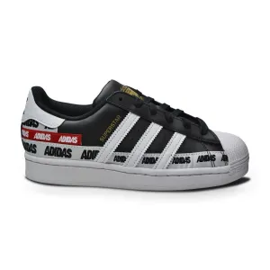 Juniors Adidas Superstar J - FX5872 - Black Superstar Taping