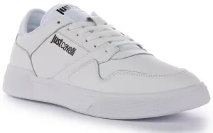 Justcavalli Fondo Lace up Trainers In White For Men