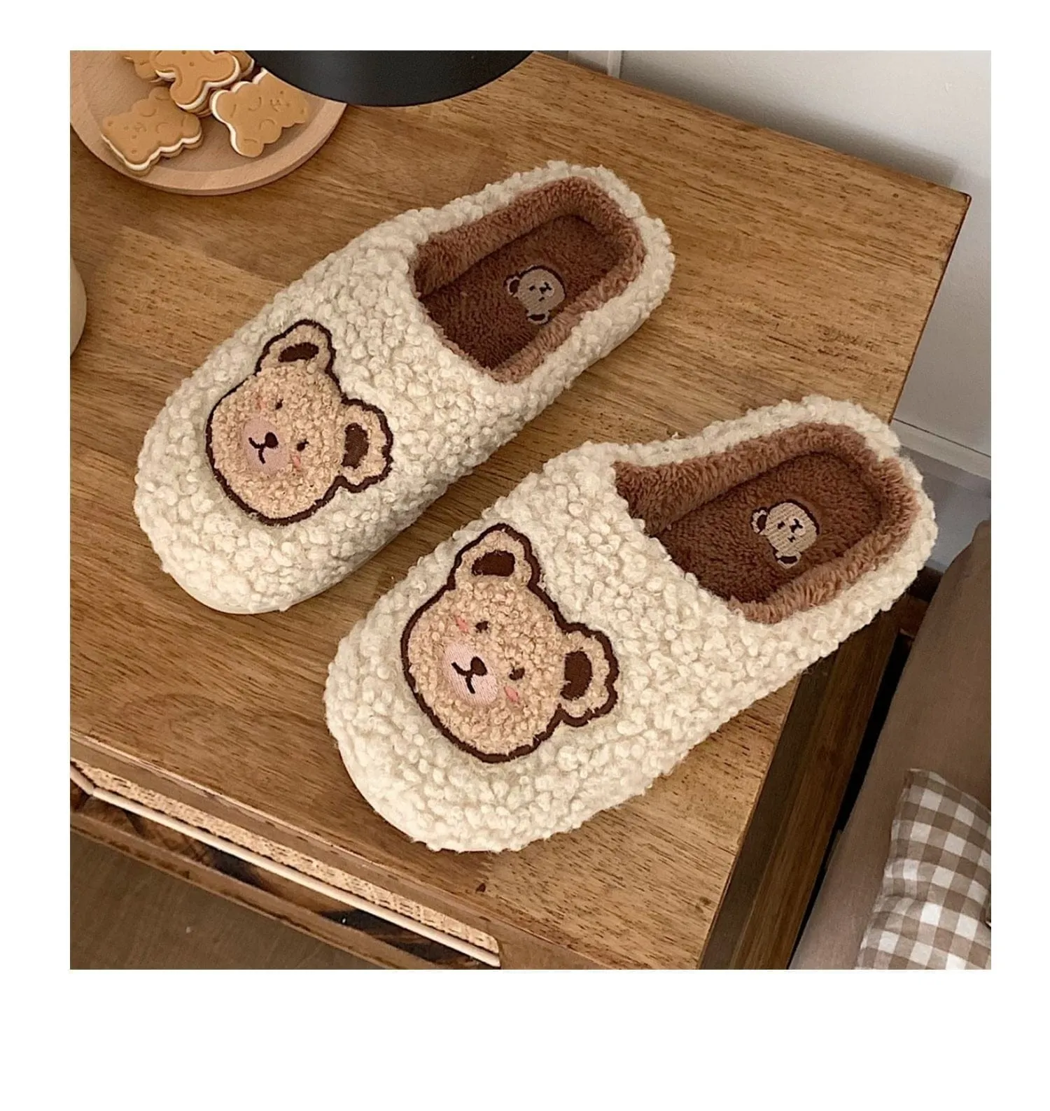 Kawaii Plush Bear Fluffy Cute Slippers