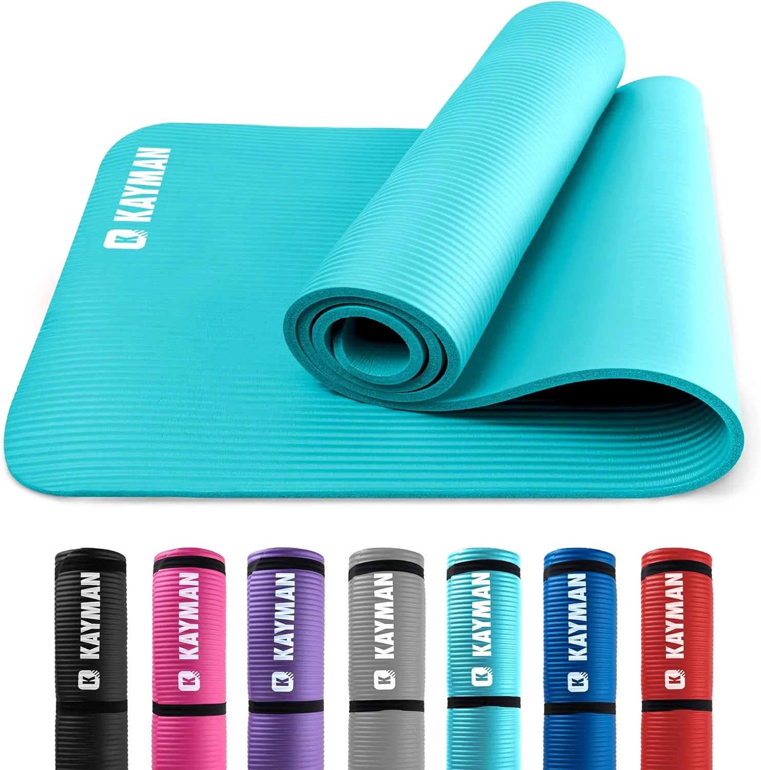 KAYMAN Yoga Mat – Extra Thick Foam Exercise Mat for Pilates, Stretching, Resistance Workouts & Therapy | Ideal for Home & Gym | 183 x 60cm