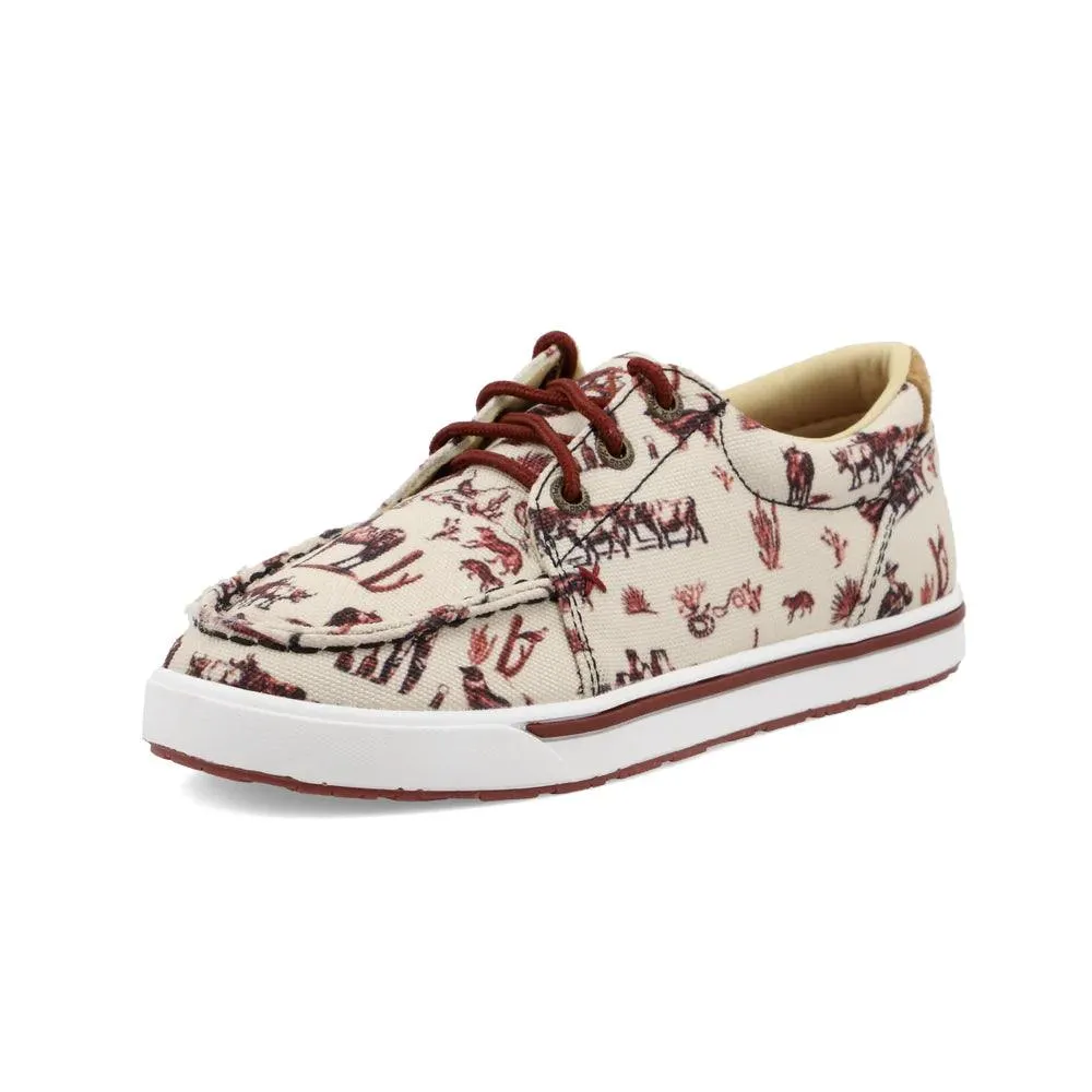 Kids Twisted X Maroon and Ivory Kicks YCA0013