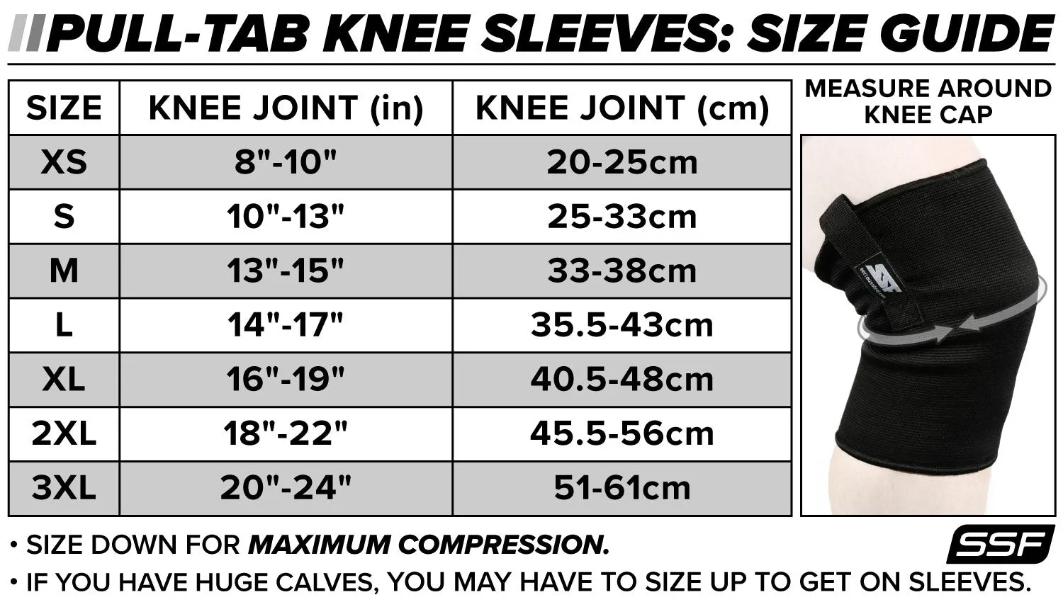 Knee Sleeves ("Heavy" Pull Tab / Easy on and off)