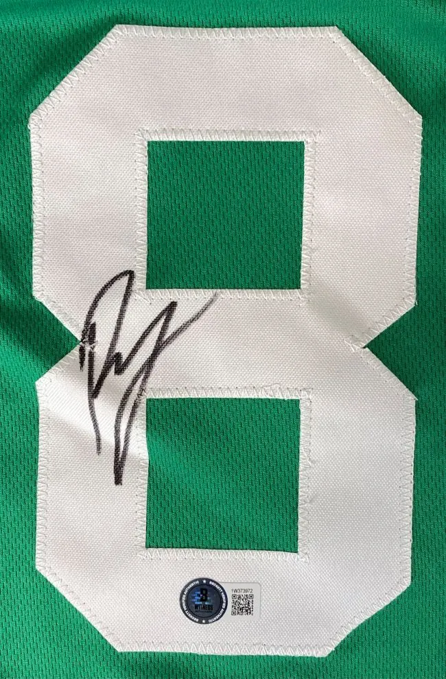 Kristaps Porzingis Boston Signed Green Basketball Jersey BAS