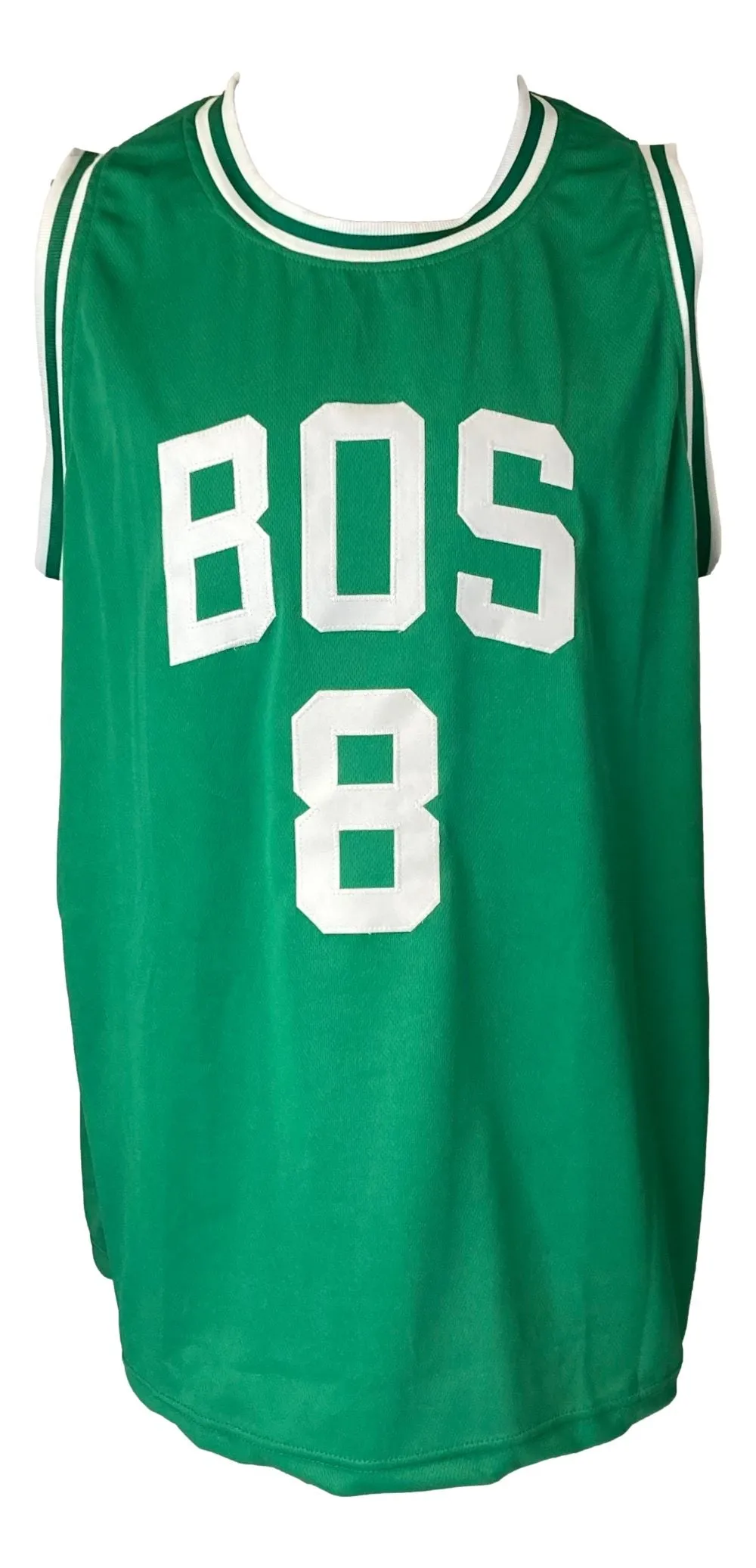 Kristaps Porzingis Boston Signed Green Basketball Jersey BAS