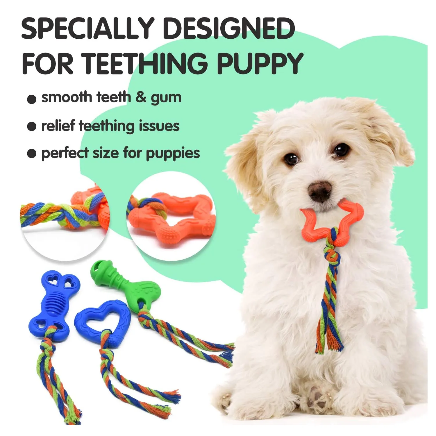 LEGEND SANDY Teething Puppy Chew Toys Pack of 14 Toys