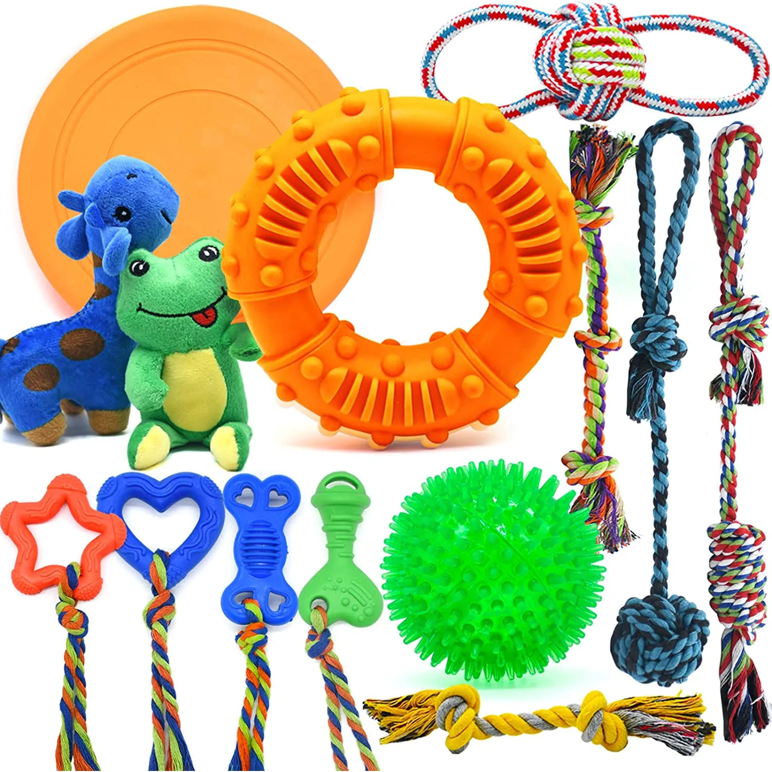 LEGEND SANDY Teething Puppy Chew Toys Pack of 14 Toys