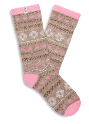 Leslie Graphic Crew Sock in Putty Fairisle by UGG