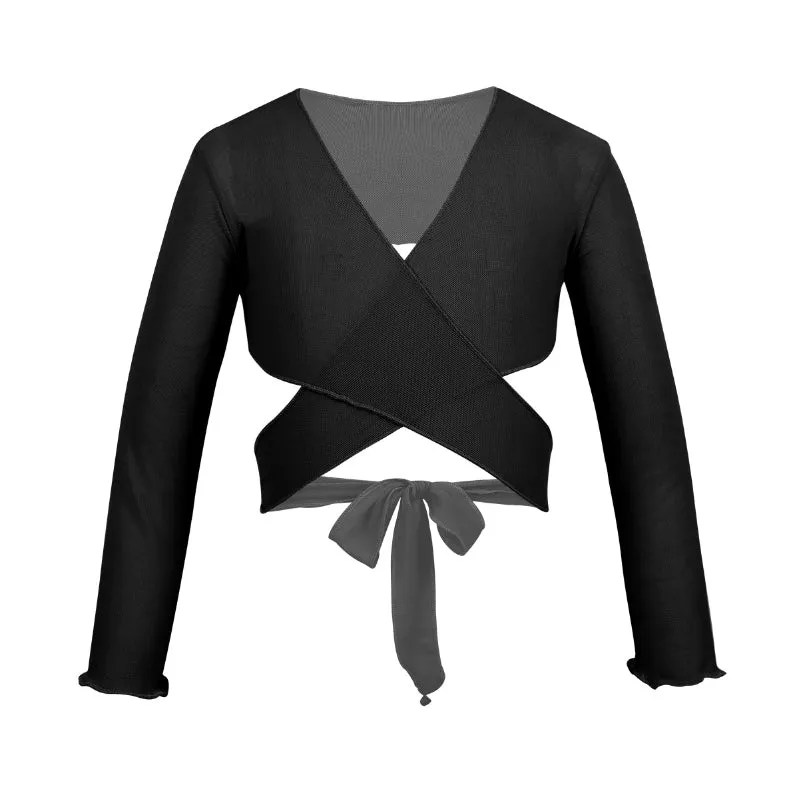 Long Sleeve Wrap Crop Top