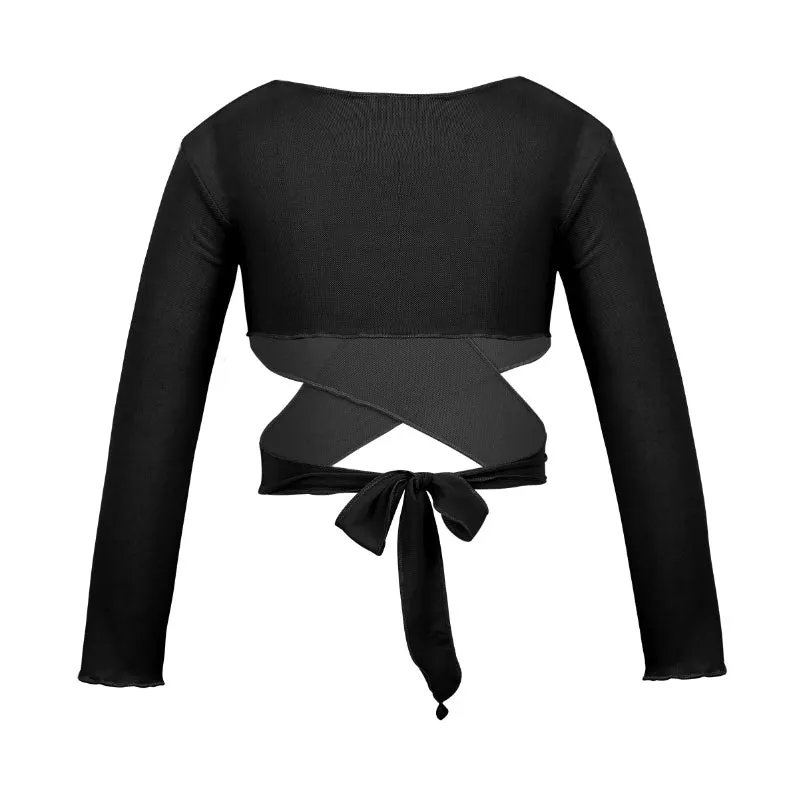 Long Sleeve Wrap Crop Top