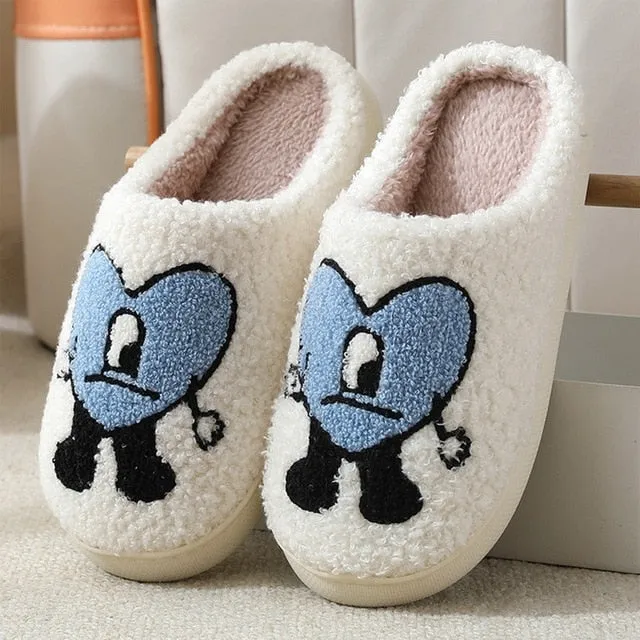 Love Heart Fluffy Slippers