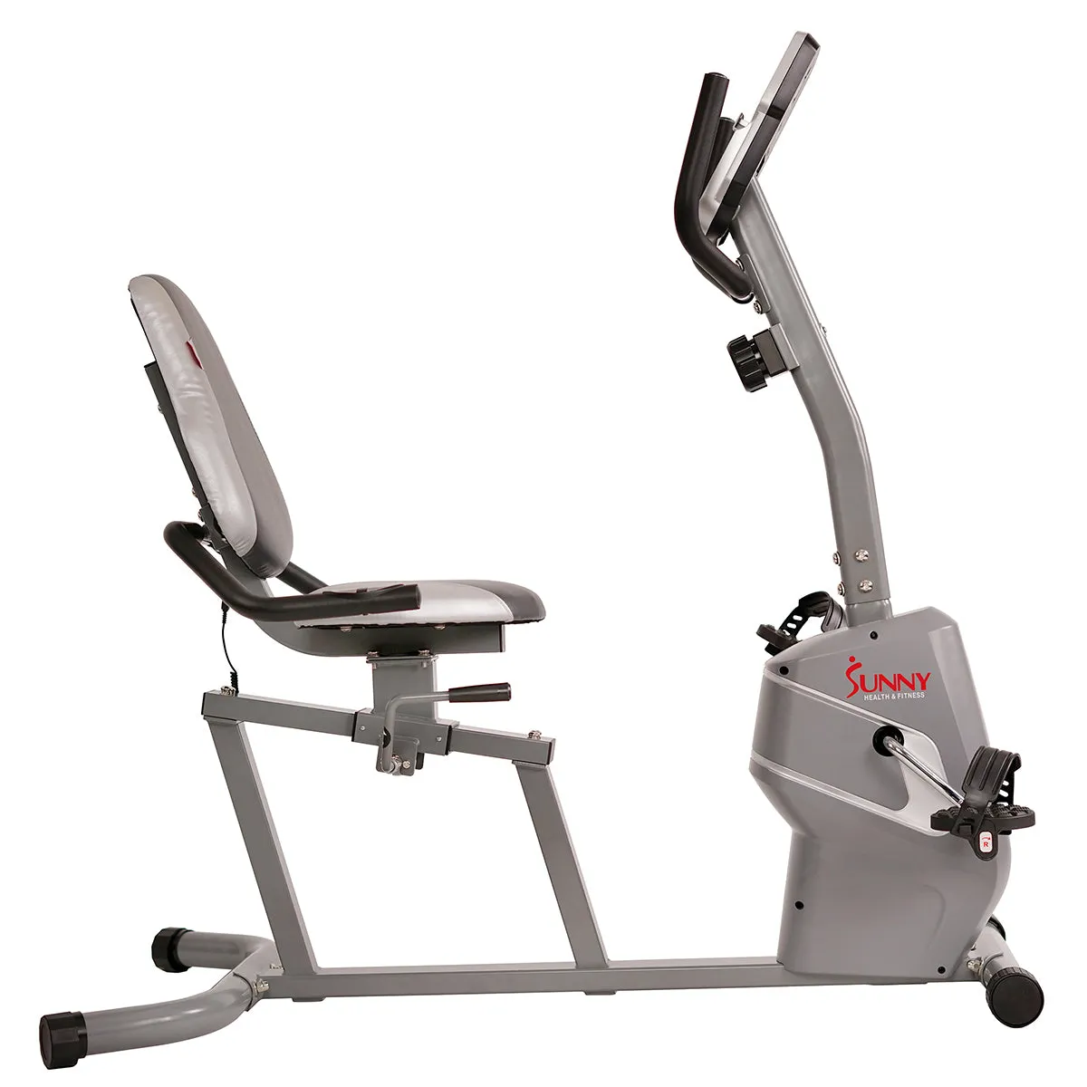 Magnetic Recumbent Exercise Bike w/ Easy Adjustable Seat, Device Holder, RPM and Pulse Rate