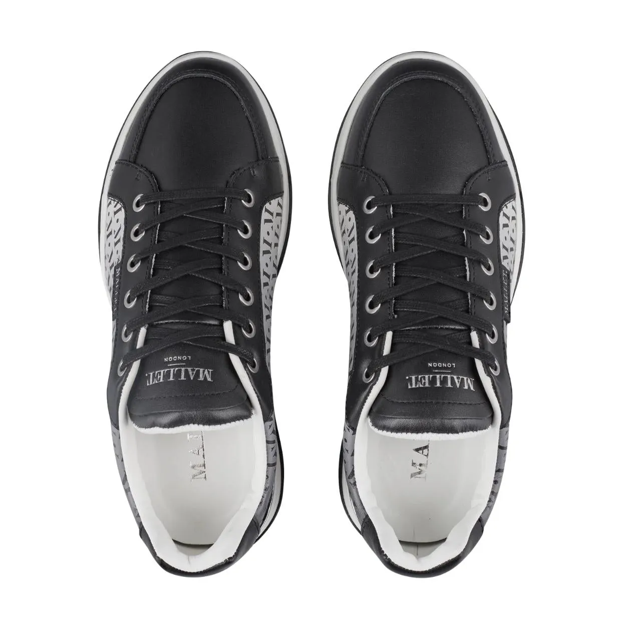 Mallet London Black Kingsland Fade Monogram Trainers