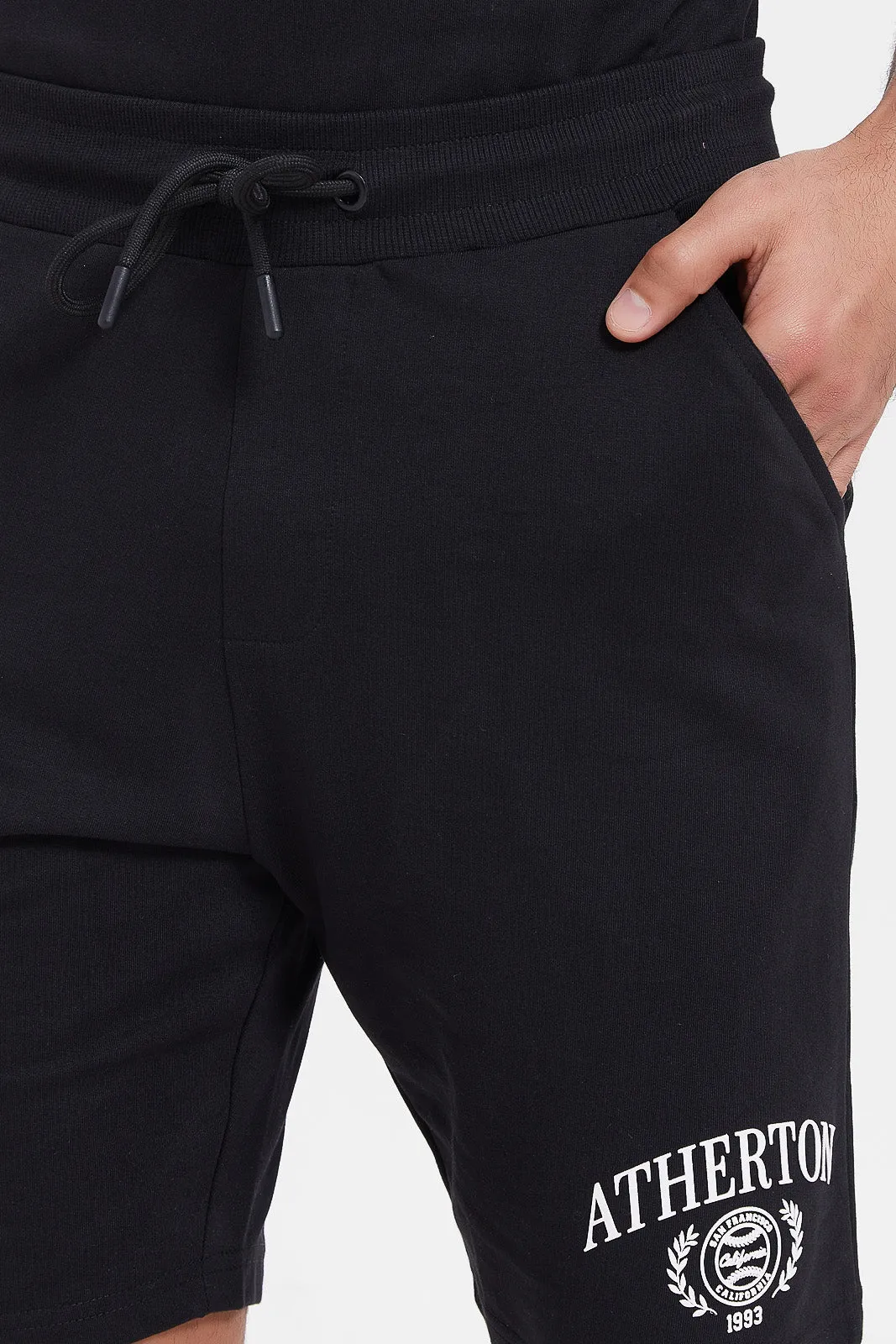 Men Black Lounge Short